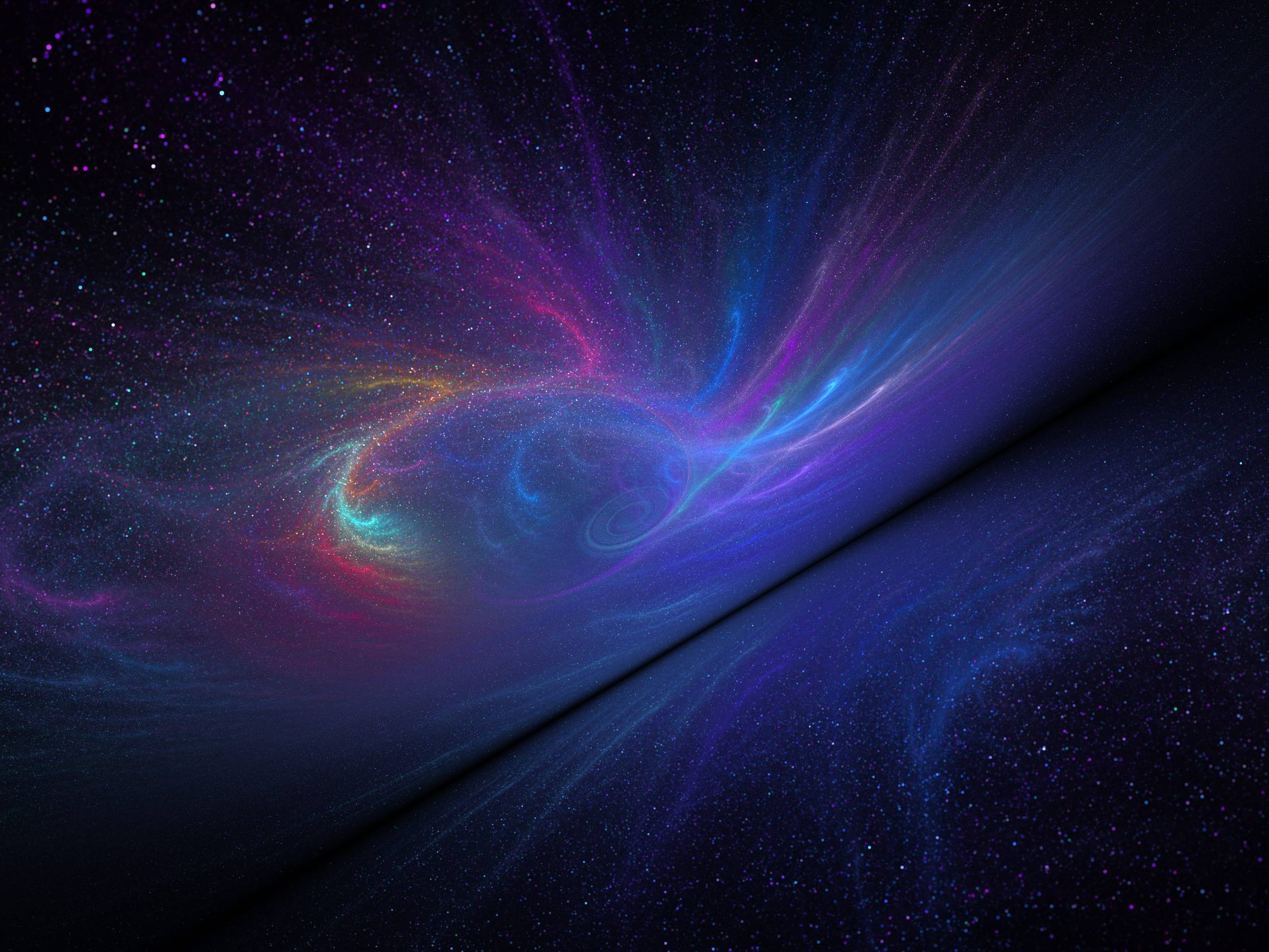 abstract northern lights with starry night sky