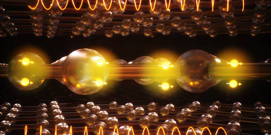 abstract images that look like balls of light and glowing twists sit over a black background