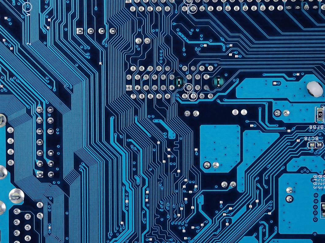 blue computer circuit board