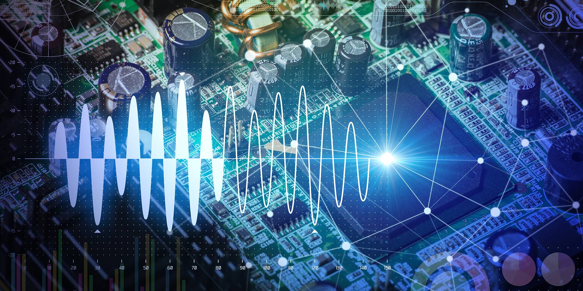 Electronic circuit board and digital information technology concept