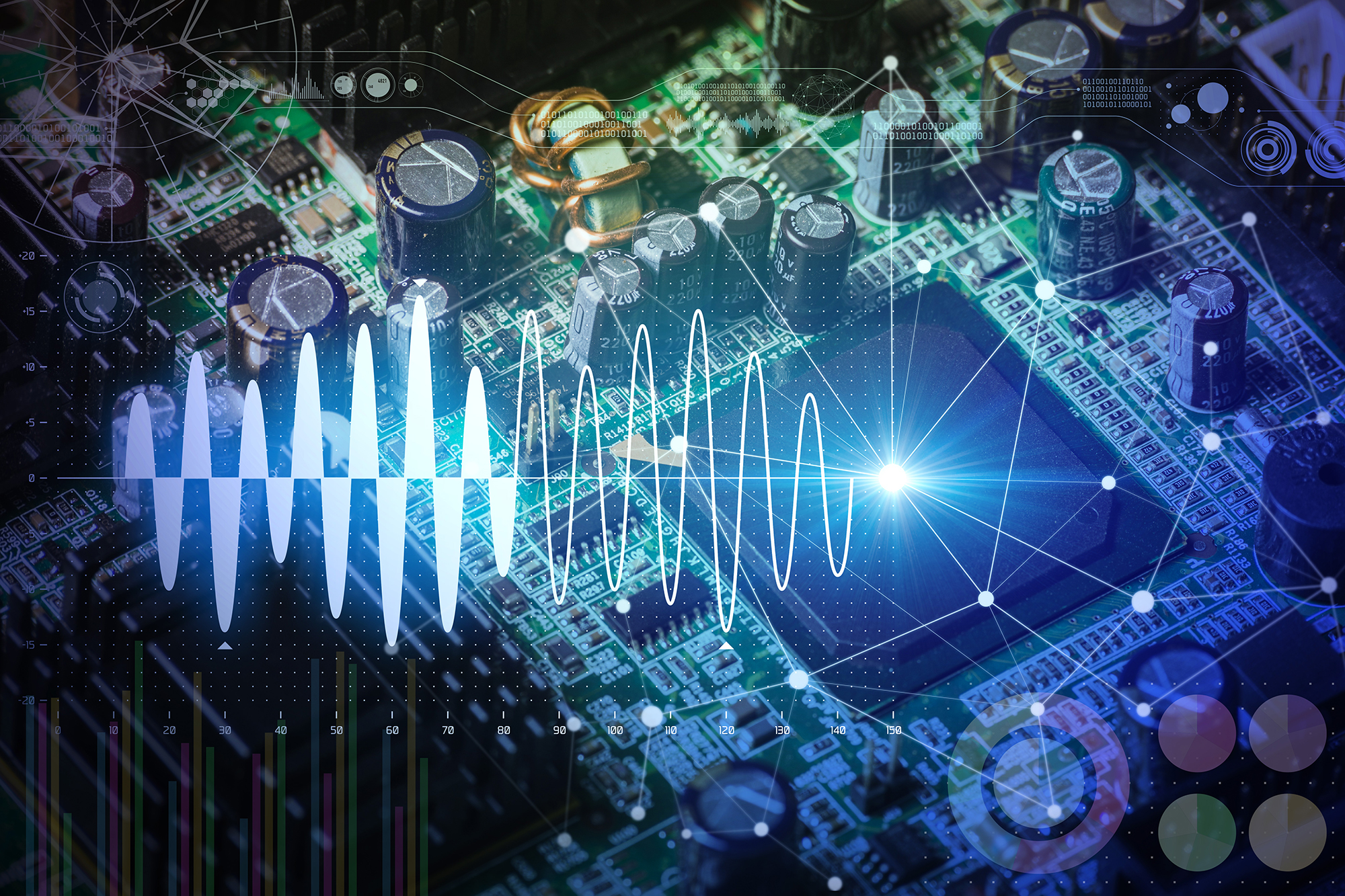 Electronic circuit board and digital information technology concept
