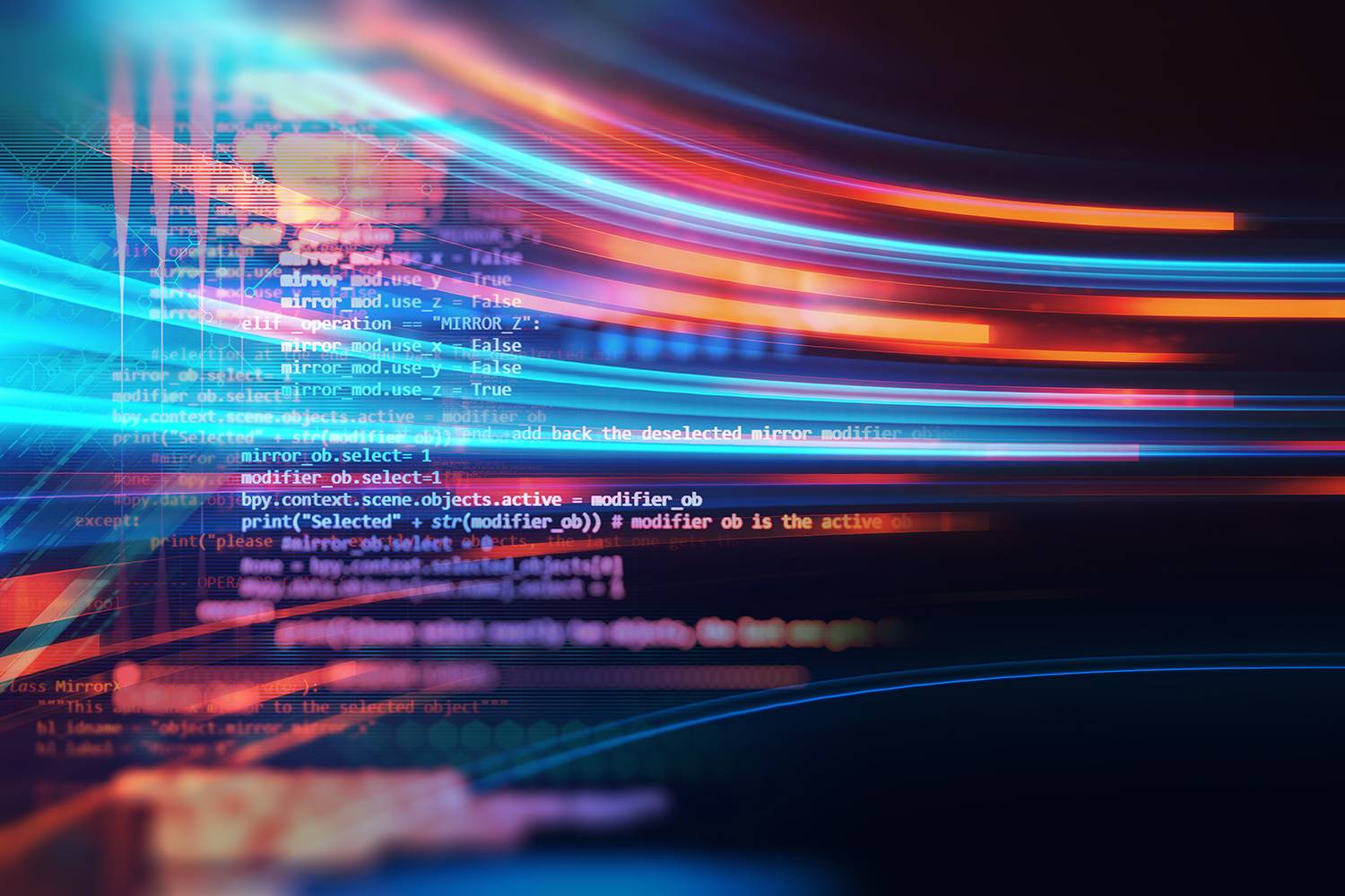 Programming code abstract technology background of software developer and Computer script