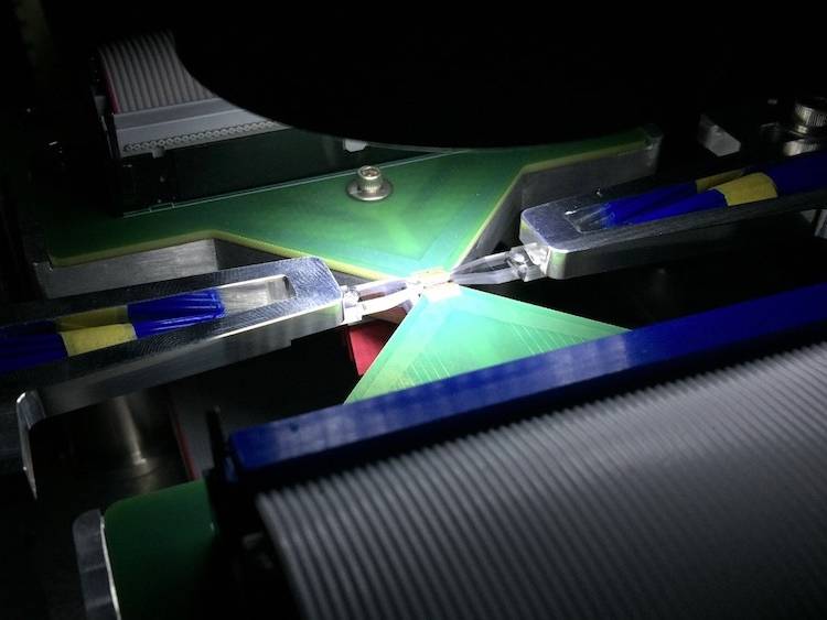 light shining on very small computer chip
