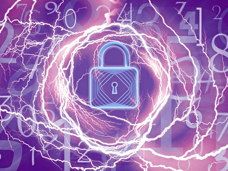 abstract lock and power graphic