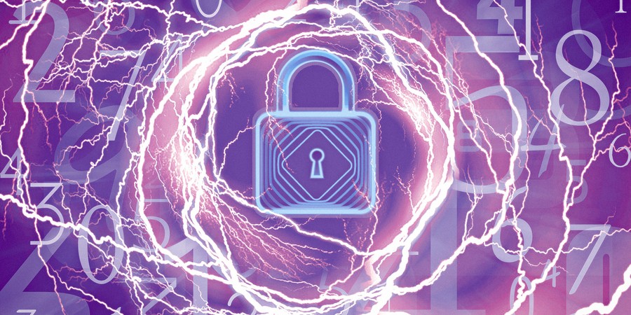 abstract lock and power graphic