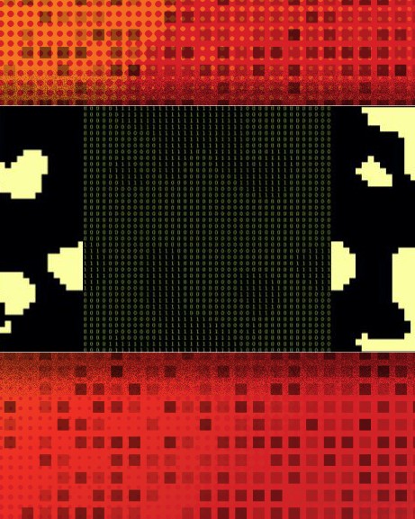 abstract thermal image in shades of black, red, orange, and yellow