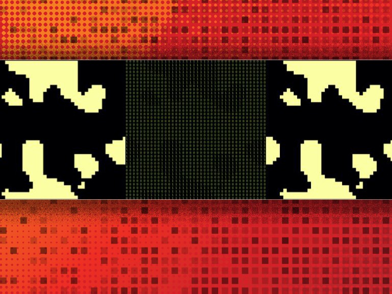 abstract thermal image in shades of black, red, orange, and yellow
