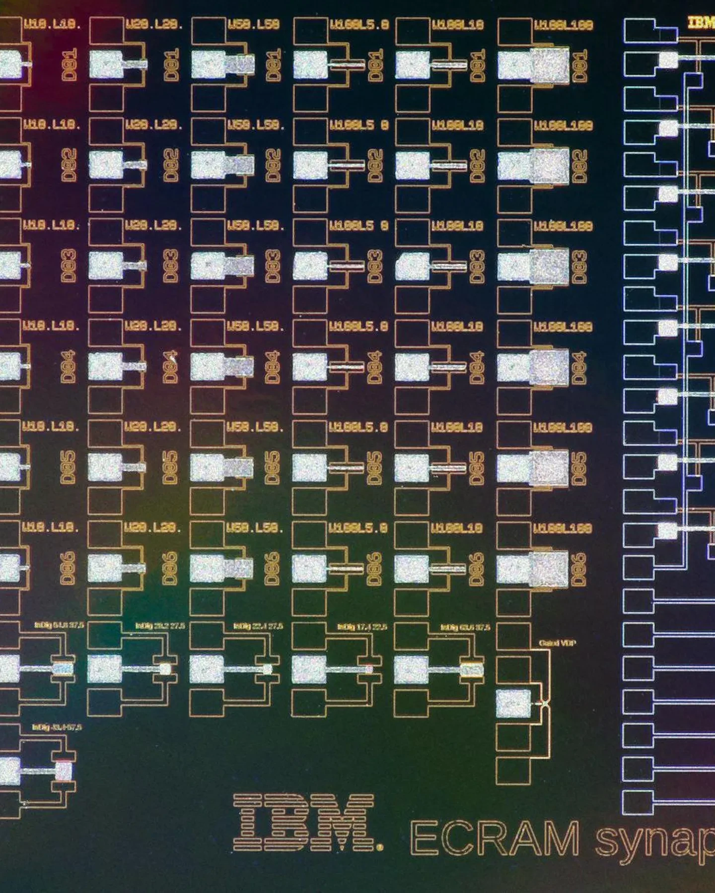 computer chip containing many aligned squares
