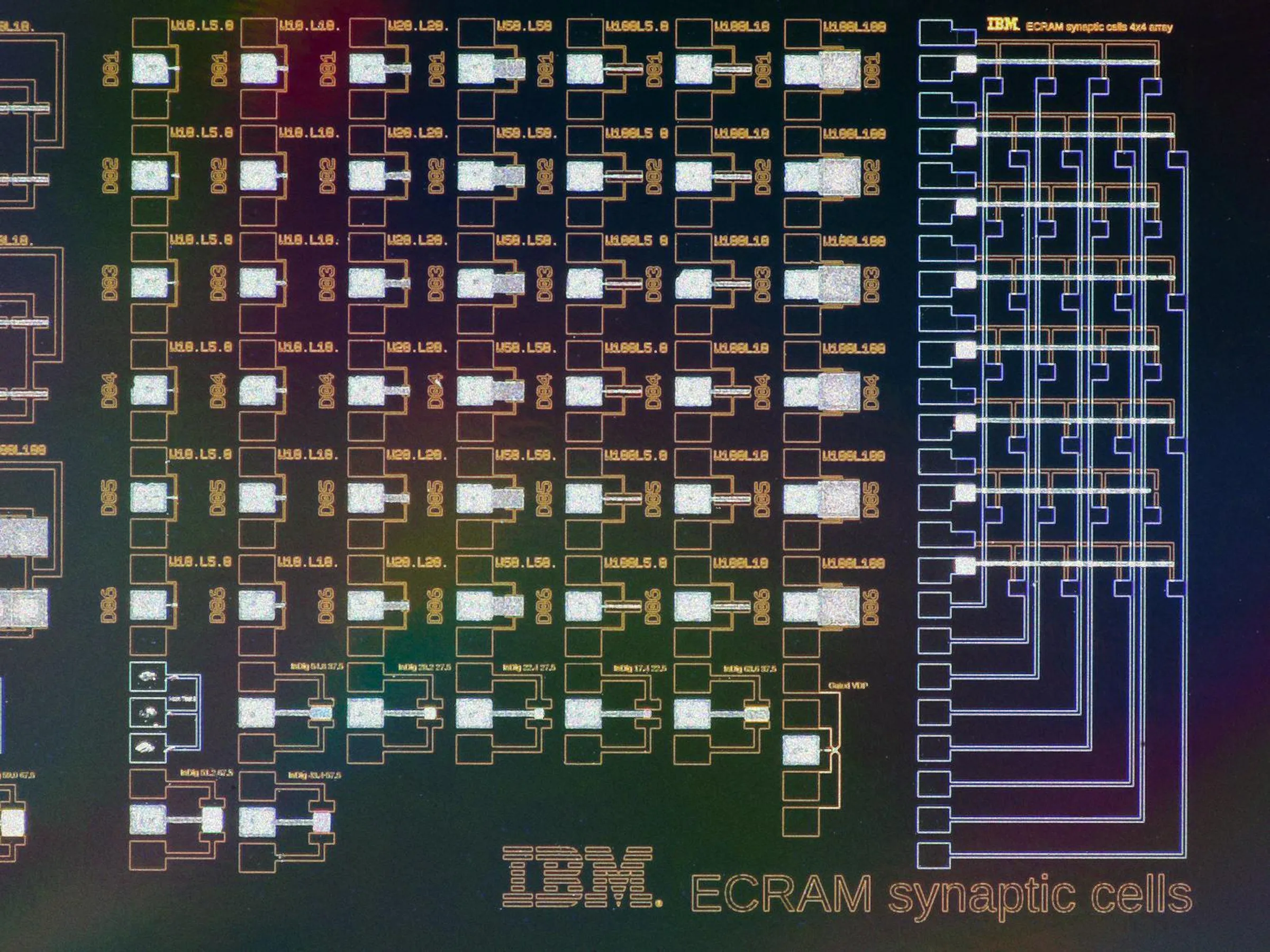 computer chip containing many aligned squares