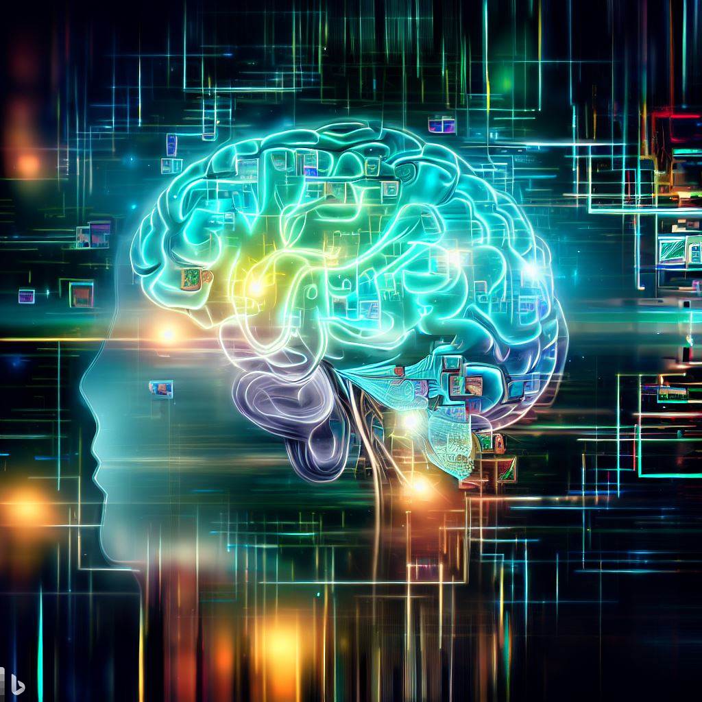 abstract rendering of human brain processing images and perceptions