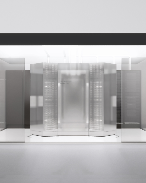 quantum super computer rendering in silver and grey