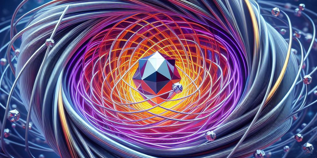 abstract representation of nitrogen vacancy centers in diamond in quantum magnetic fields