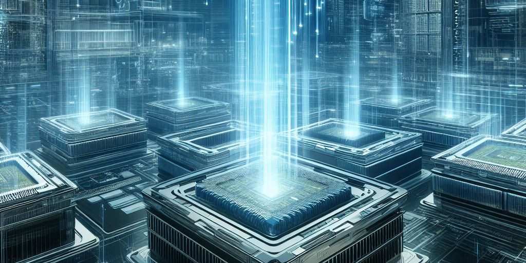 abstract representation of futuristic memory computing data architecture systems