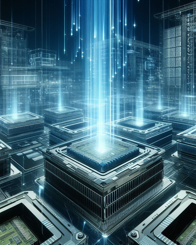 abstract representation of futuristic memory computing data architecture systems