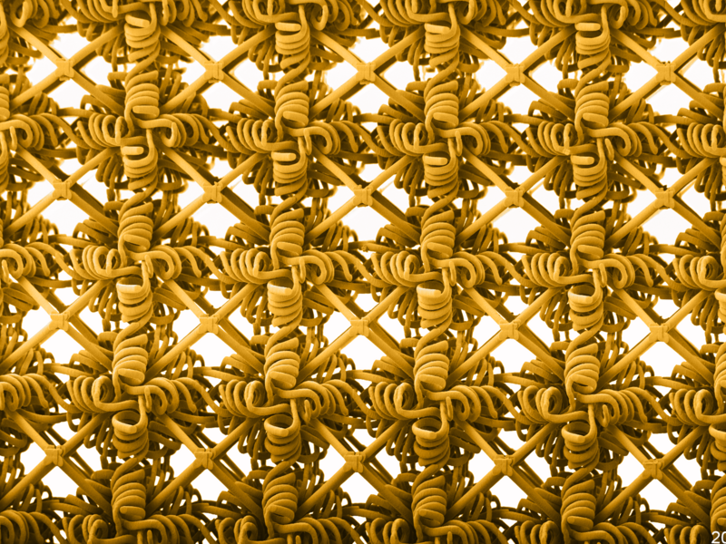 A micrograph of a woven material