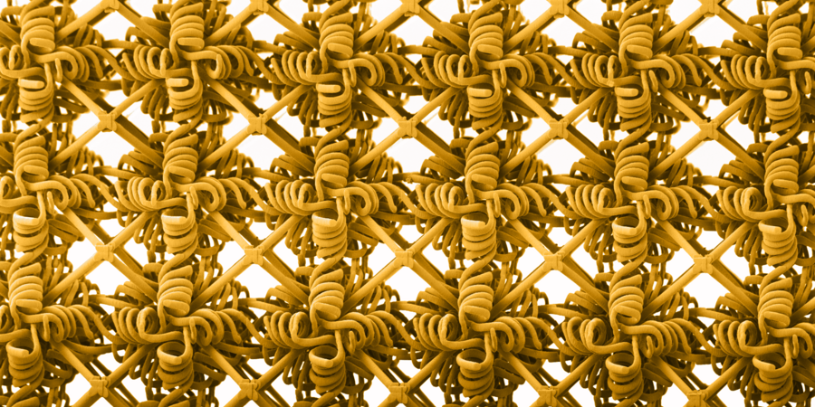 A micrograph of a woven material