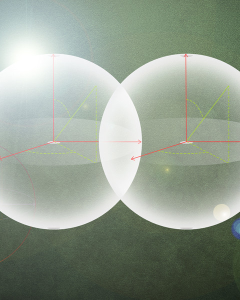Two coupled qubits with a bright light shining on them