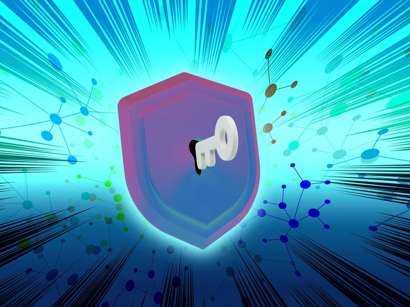 A lock-and-key with language model in the background.